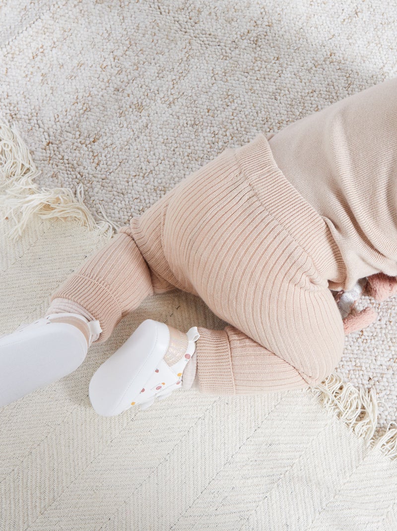 Legging + sokken van ribstof BIEGE - Kiabi