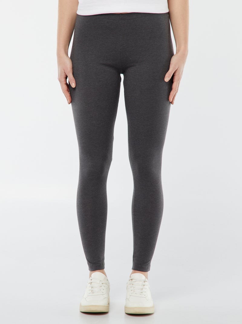 Legging sport en coton bio femme Gris foncé - Kiabi