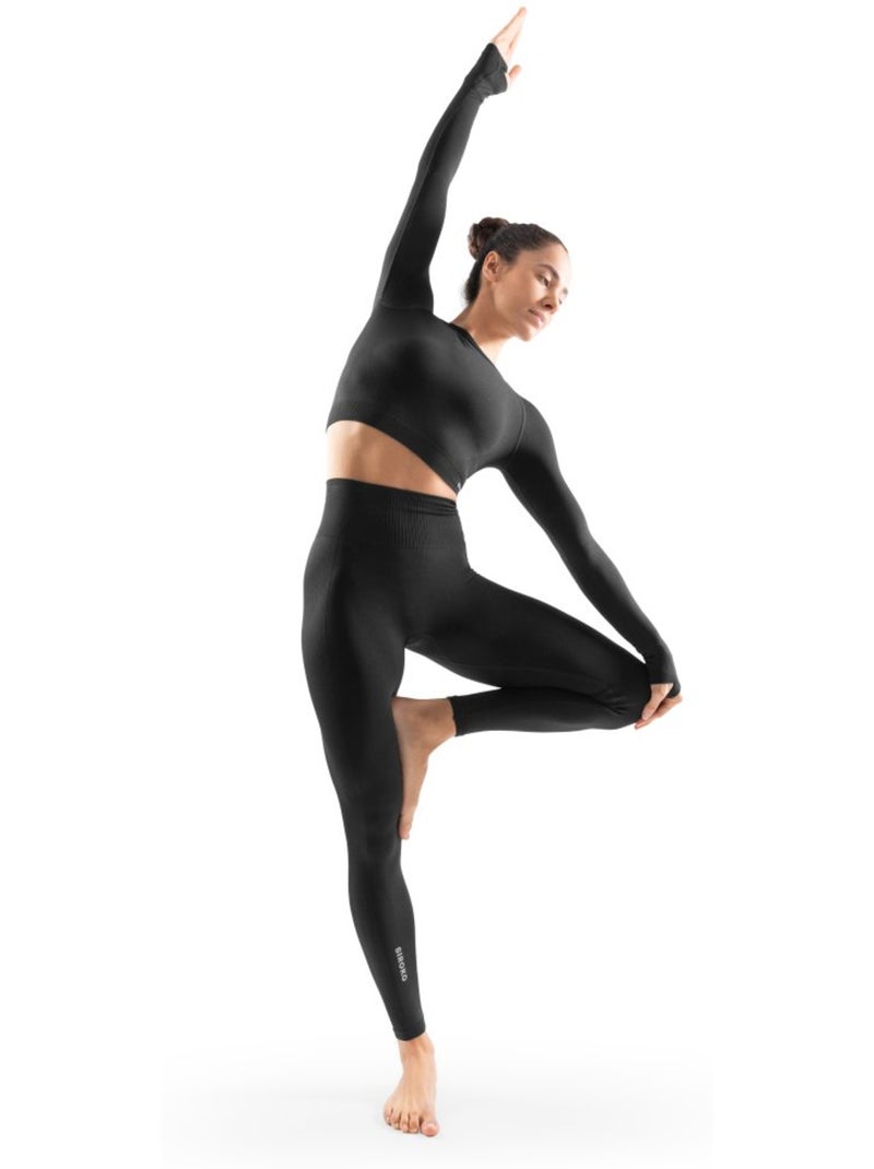 Legging sport sans couture femme fitness femme salem Noir - Kiabi