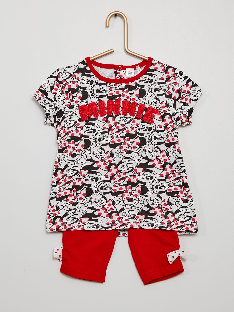 Legging + T-shirt 'Minnie' grijs / rood - Kiabi