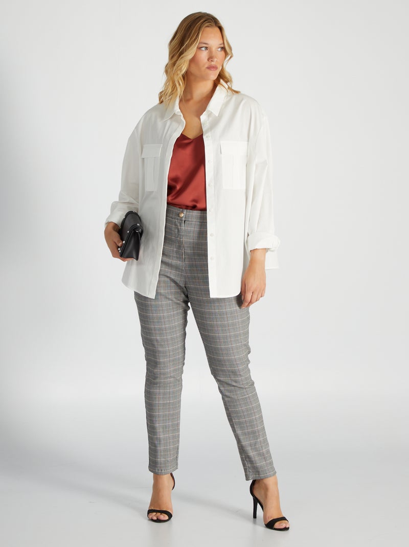 Legging taille haute avec imprimé 'tartan' Gris - Kiabi