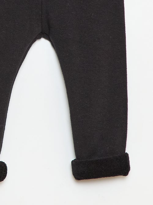 Legging tricot gratté en coton uni - Kiabi
