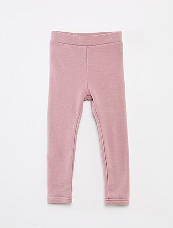 Legging tricot gratté en coton uni