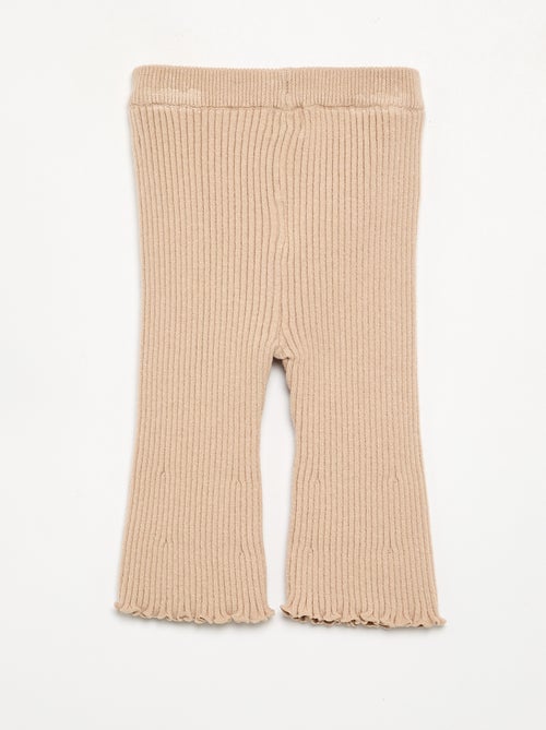 Legging uni en maille côtelée - Kiabi