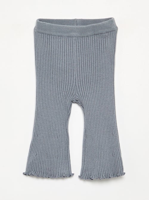 Legging uni en maille côtelée - Kiabi