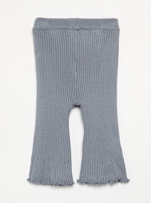 Legging uni en maille côtelée - Kiabi