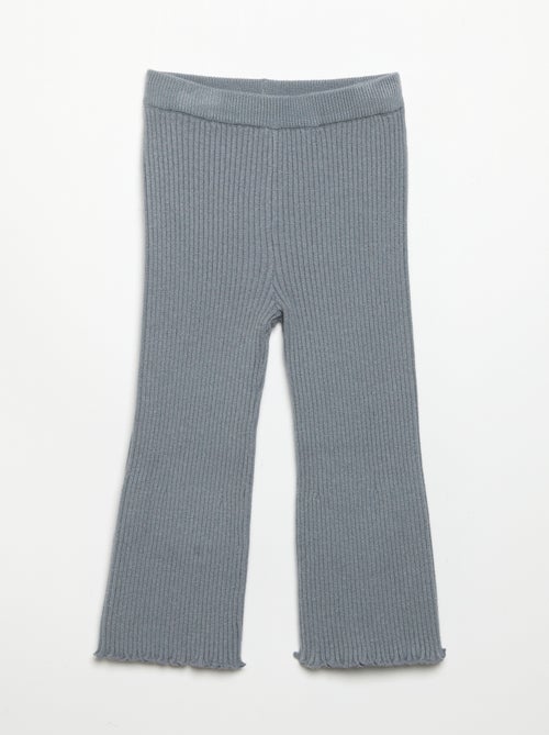 Legging uni en maille côtelée - Kiabi