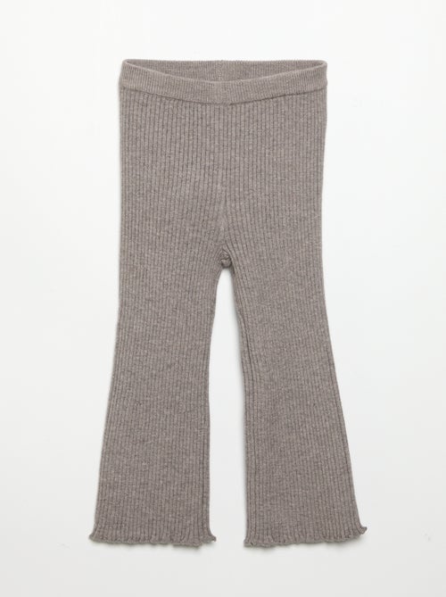 Legging uni en maille côtelée - Kiabi