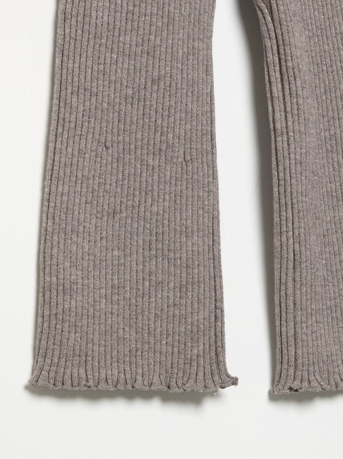 Legging uni en maille côtelée - Kiabi