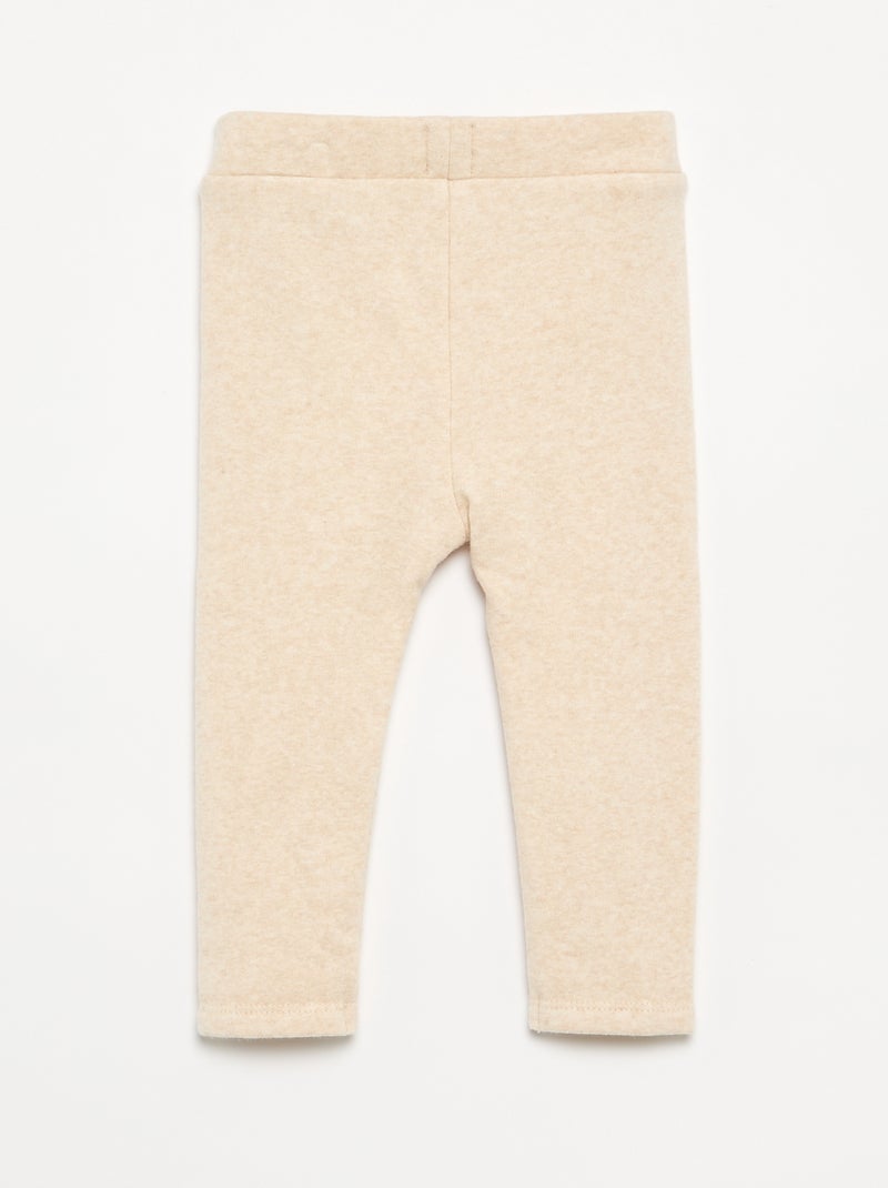 Legging uni en tricot gratté Beige - Kiabi