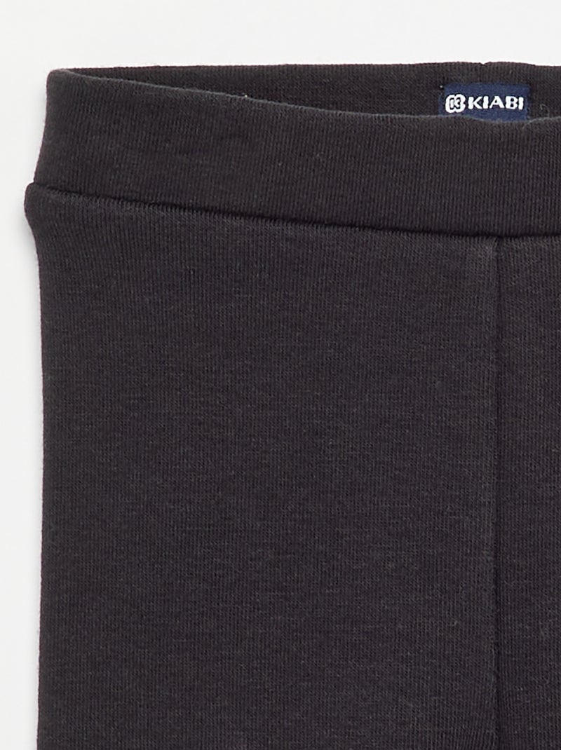 Legging uni en tricot gratté Noir - Kiabi