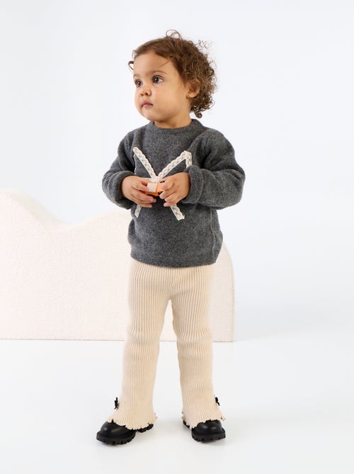 Legging van compact geribd breisel - Kiabi