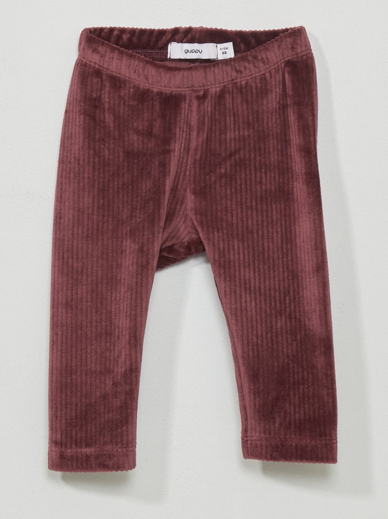 Legging van corduroy paars - Kiabi