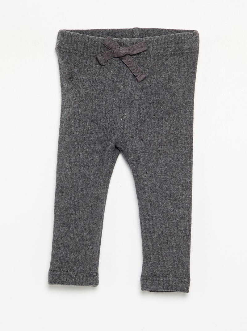 Legging van doudou-stof Zwart - Kiabi