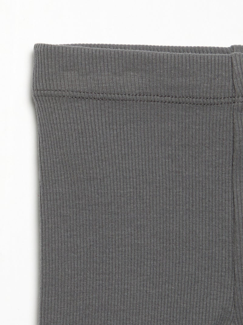 Legging van geribde jerseytricot Grijs - Kiabi