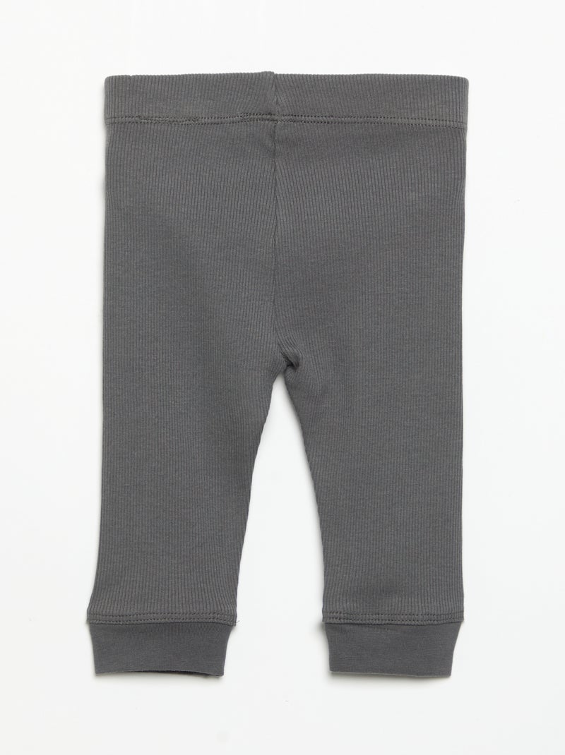 Legging van geribde jerseytricot Grijs - Kiabi