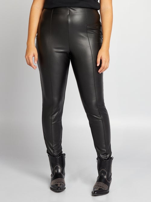 Legging van imitatieleer met hoge taille - Kiabi