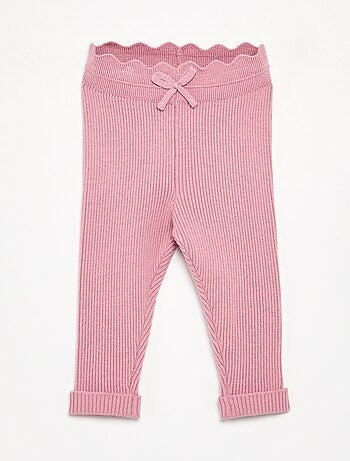 Legging van jerseytricot met strik in de taille