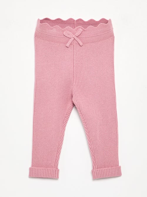 Legging van jerseytricot met strik in de taille - Kiabi