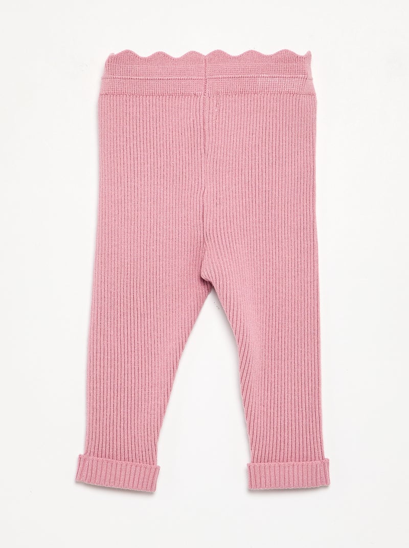 Legging van jerseytricot met strik in de taille Rose - Kiabi
