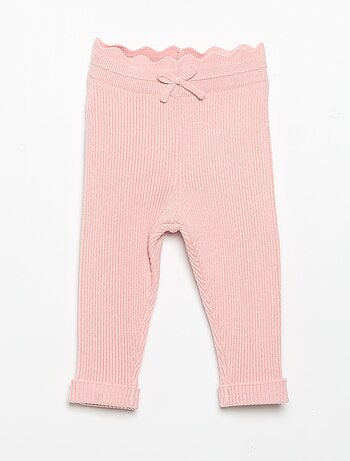 Legging van jerseytricot met strik in de taille