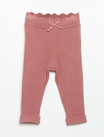 Legging van jerseytricot met strik in de taille