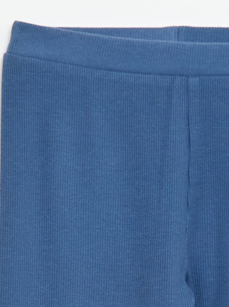 Legging van katoenen tricot Blauw - Kiabi