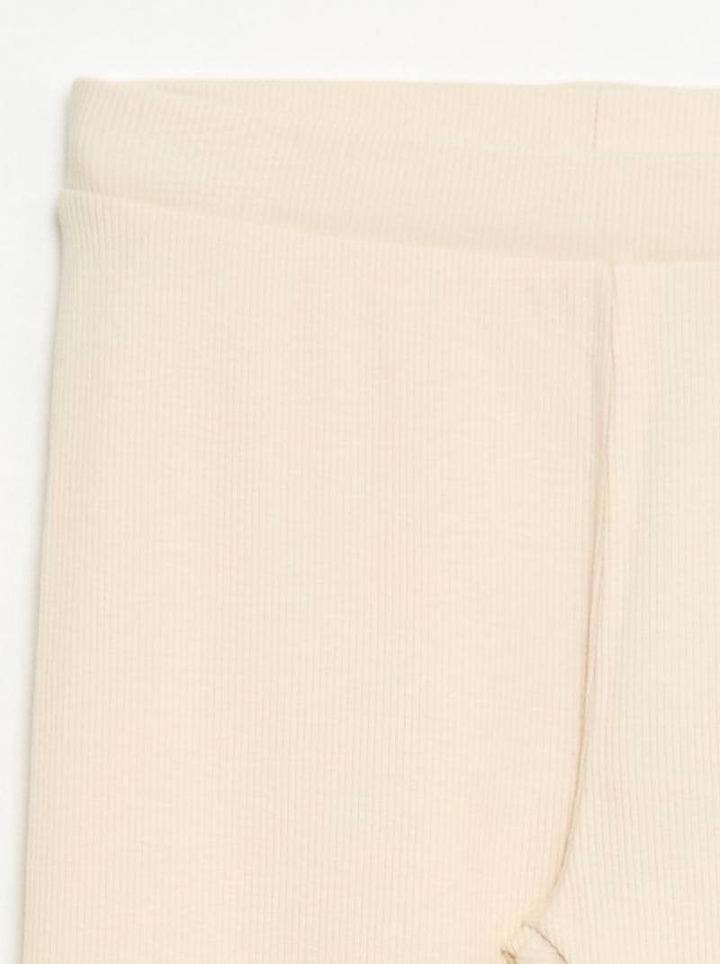 Legging van katoenen tricot Wit - Kiabi