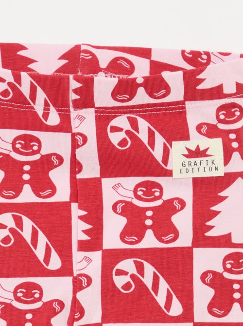 Legging van katoenjersey met all-over kerstprint - Kiabi