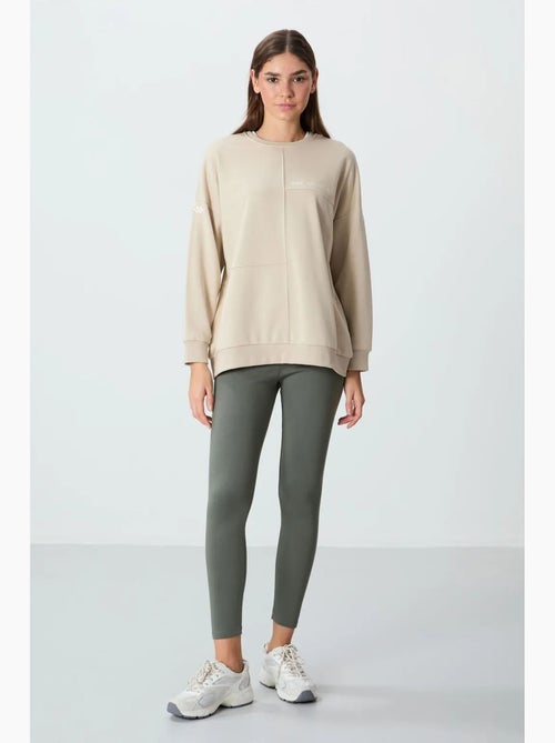 Legging van katoenmix met hoge taille tommy - Kiabi