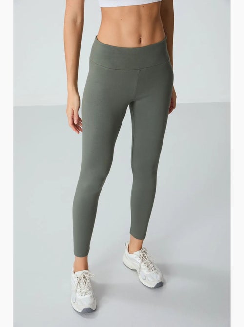Legging van katoenmix met hoge taille tommy - Kiabi