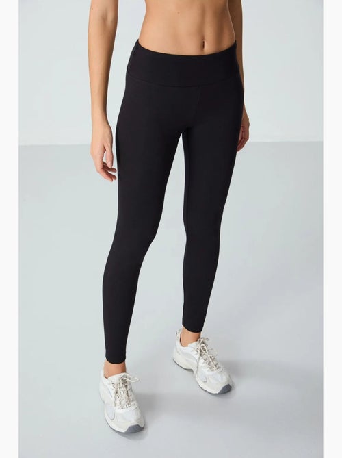 Legging van katoenmix met hoge taille tommy - Kiabi