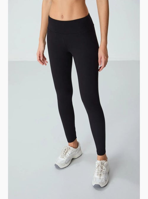 Legging van katoenmix met hoge taille tommy - Kiabi