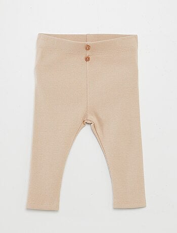 Legging van ribstof met knoopjes
