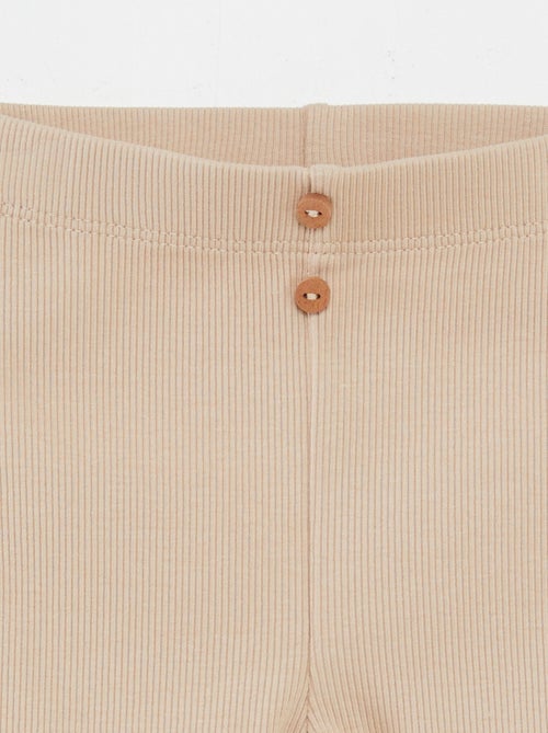 Legging van ribstof met knoopjes - Kiabi