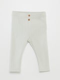 Legging van ribstof met knoopjes BLAUW - Kiabi