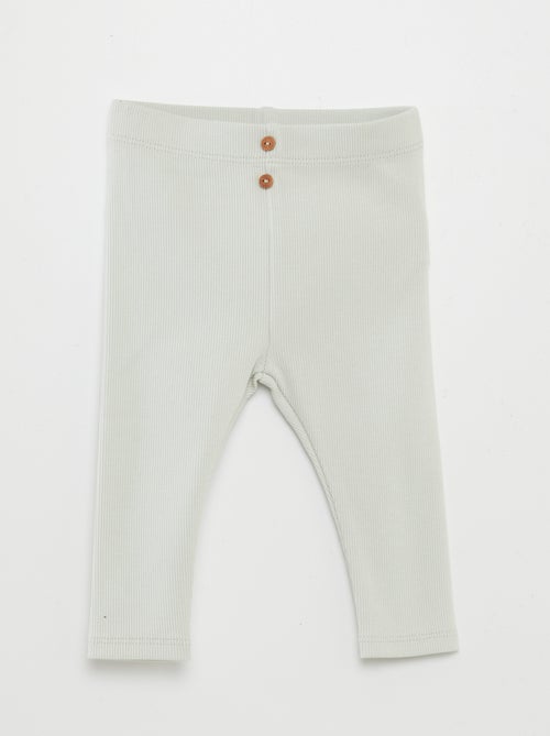 Legging van ribstof met knoopjes - Kiabi