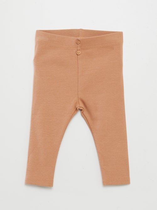 Legging van ribstof met knoopjes - Kiabi