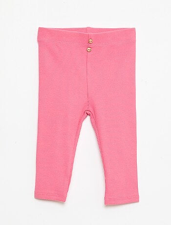 Legging van ribstof met knoopjes