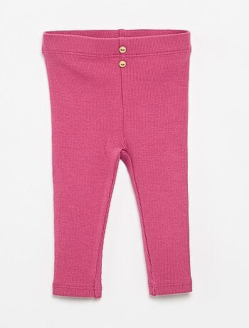 Legging van ribstof met knoopjes