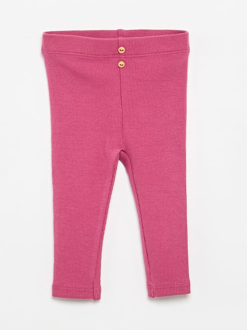 Legging van ribstof met knoopjes - Kiabi Legging van ribstof met knoopjes - Kiabi