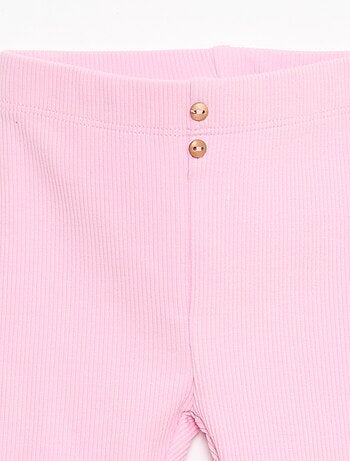 Legging van ribstof met knoopjes