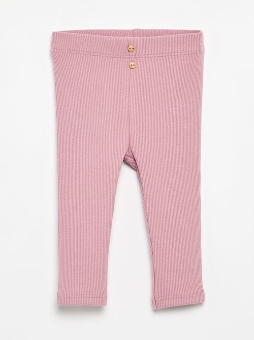 Legging van ribstof met knoopjes - Kiabi Legging van ribstof met knoopjes - Kiabi