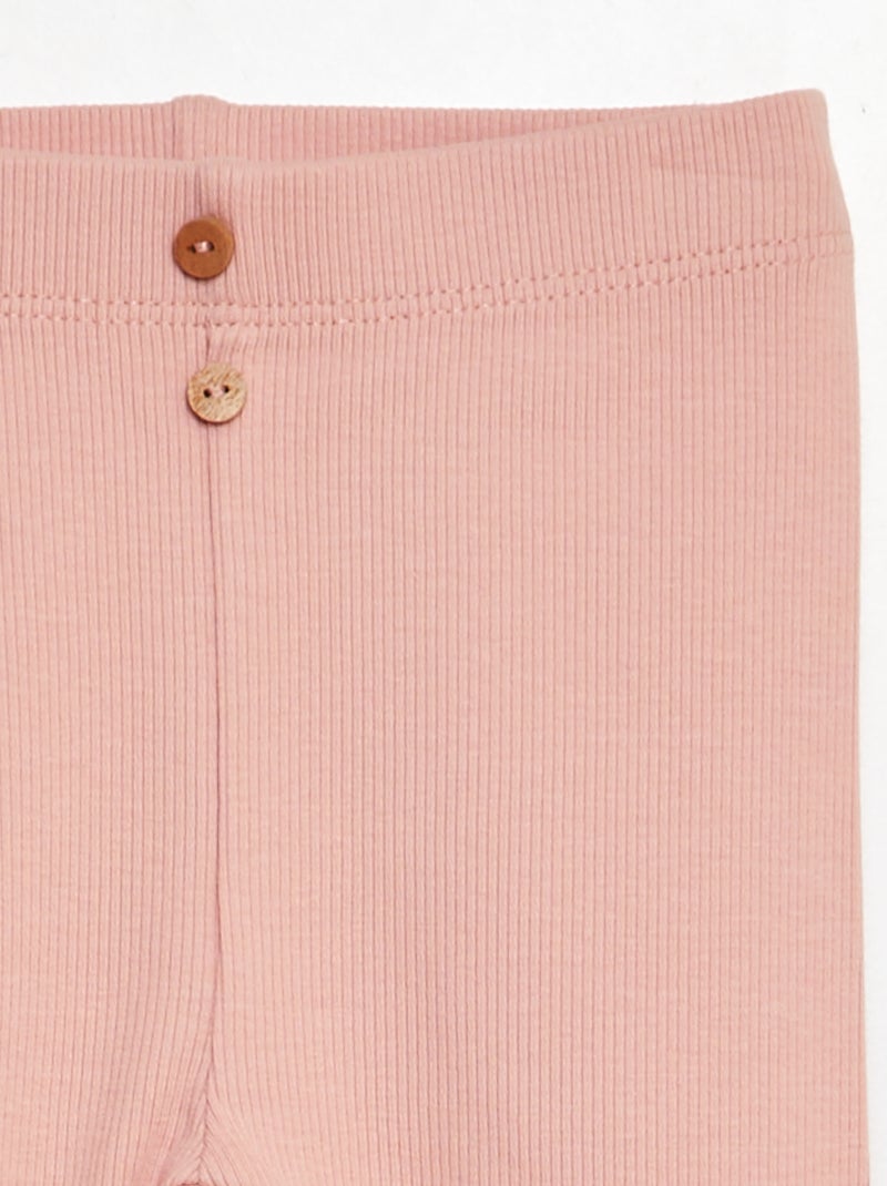Legging van ribstof met knoopjes ROSE - Kiabi