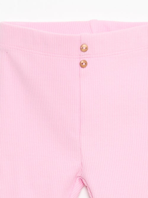 Legging van ribstof met knoopjes - Kiabi