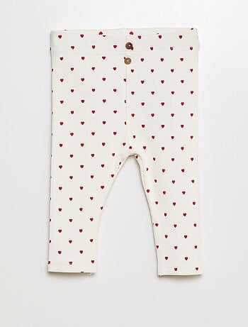 Legging van ribstof met knoopjes