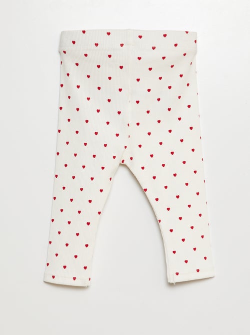 Legging van ribstof met knoopjes - Kiabi