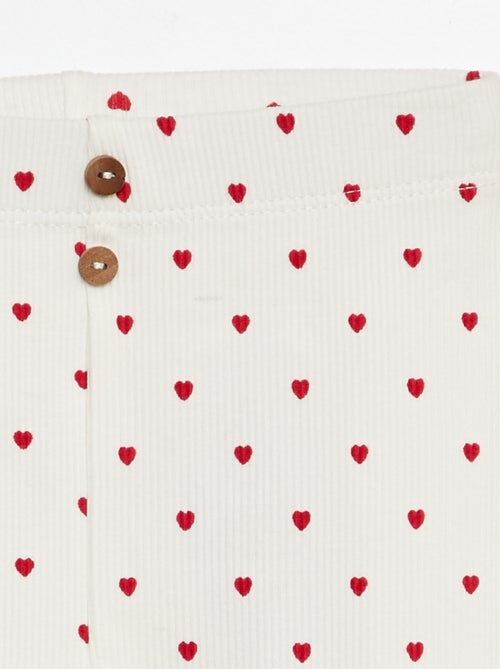 Legging van ribstof met knoopjes - Kiabi