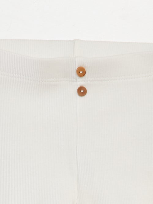 Legging van ribstof met knoopjes - Kiabi