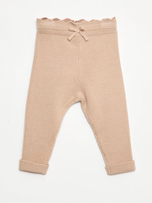 Legging van ribtricot met leuk strikje - Kiabi